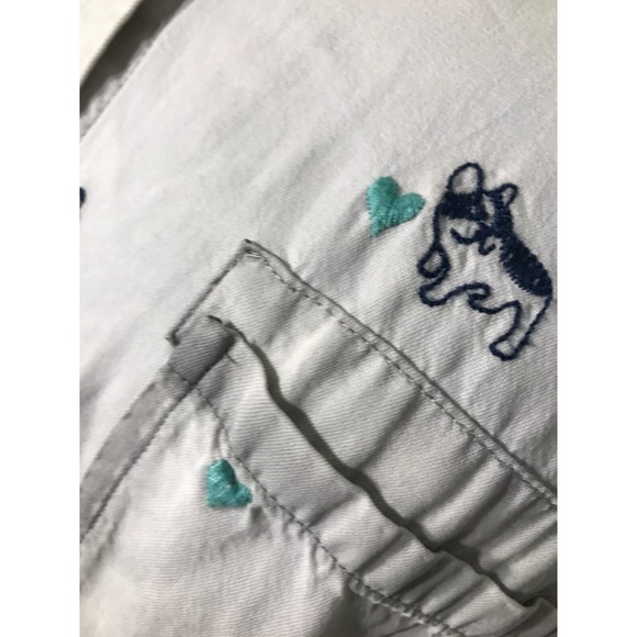 BILLY T LARGE Womens Long Button Shirt 100% LYOCELL Embroidered PUG DOG Hearts - Picture 2 of 16